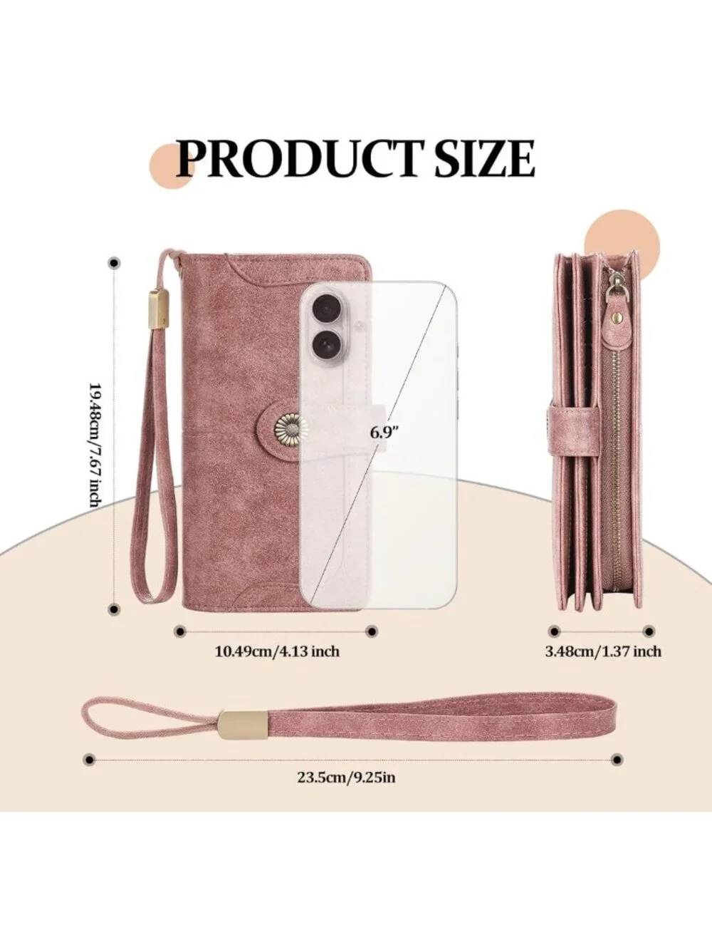 Stylish Trifold Wristlet Wallet for Women - Large Capacity, RFID Blocking